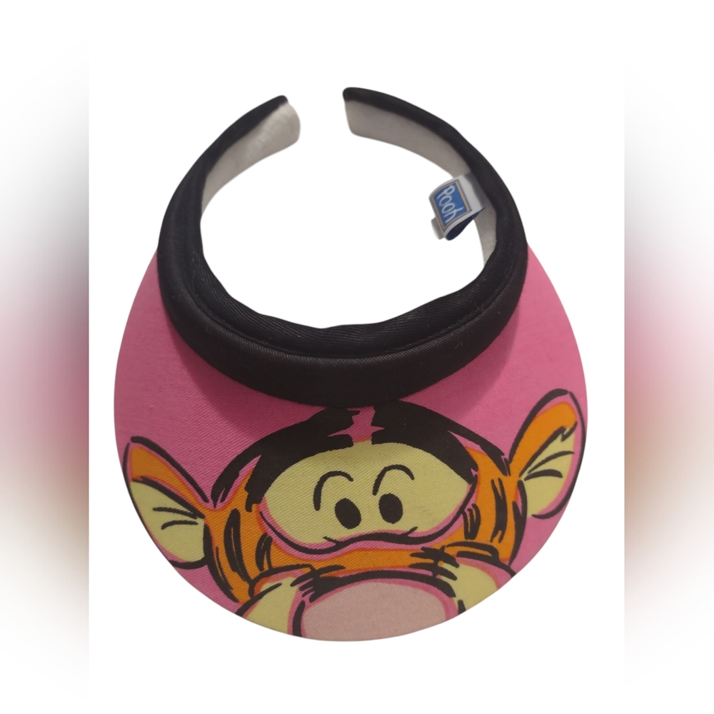 Disney Winnie The‎ Pooh TIGGER Graphic Print Pink Head Visor Sun Hat Youth Size
